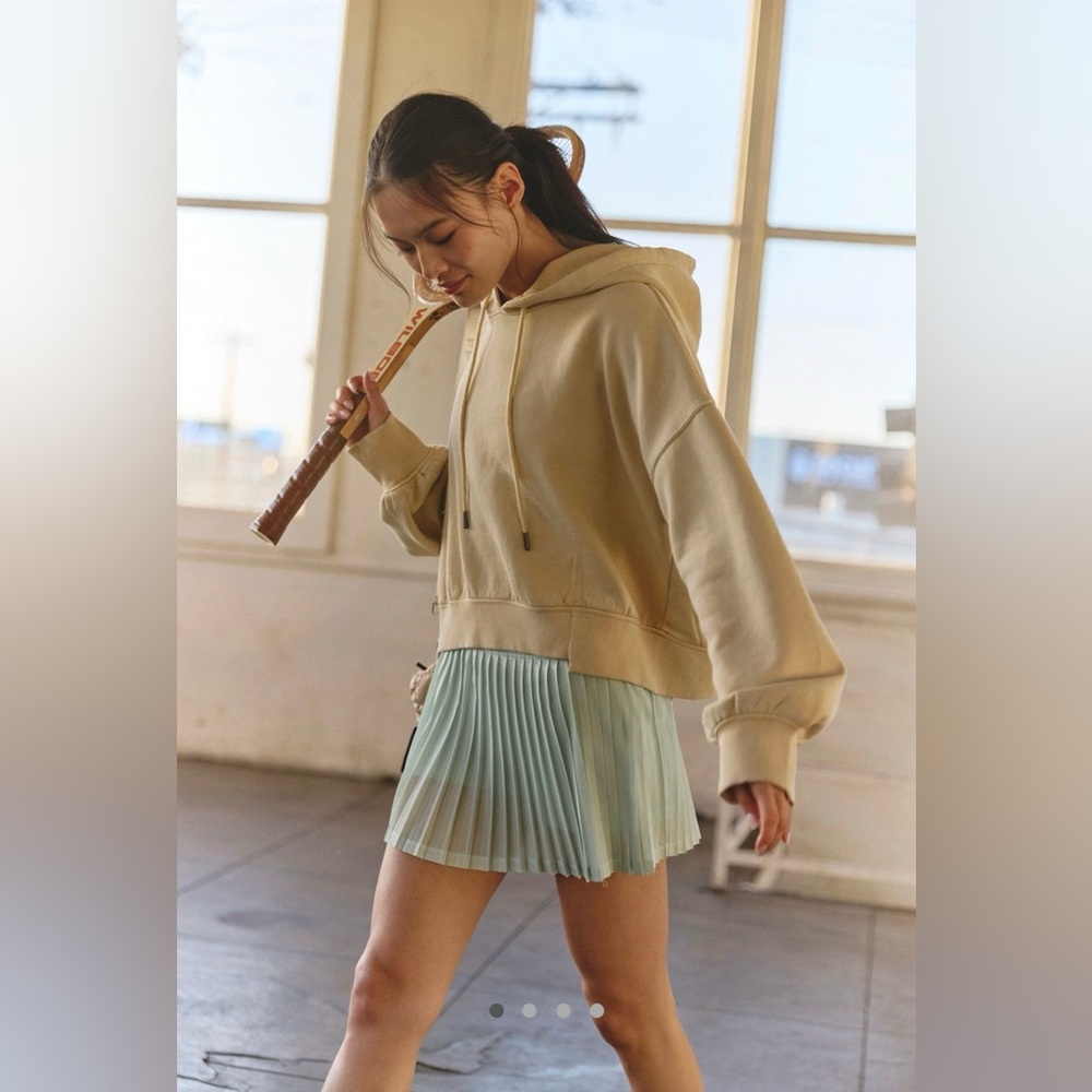 Free People Movement Rally Ruffle Mini Skirt in Green Blue Pistachio